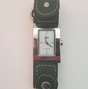 Green Suede Lacoste Watch